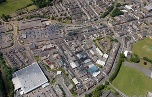 town centre Bishop Auckland from the air