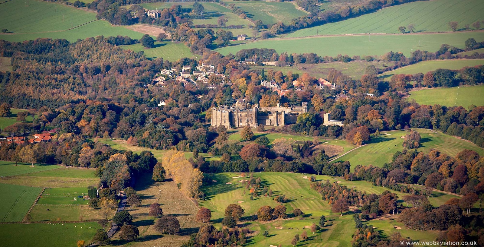 Brancepeth Castle  from the air