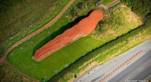  the Brick train by David March in Darlington from the air