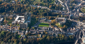 Durham University, Cathedral and  Durham Castle   from the air