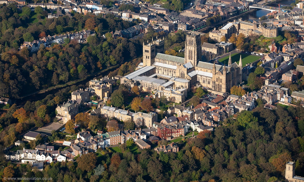 Durham University, Cathedral and  Durham Castle   from the air