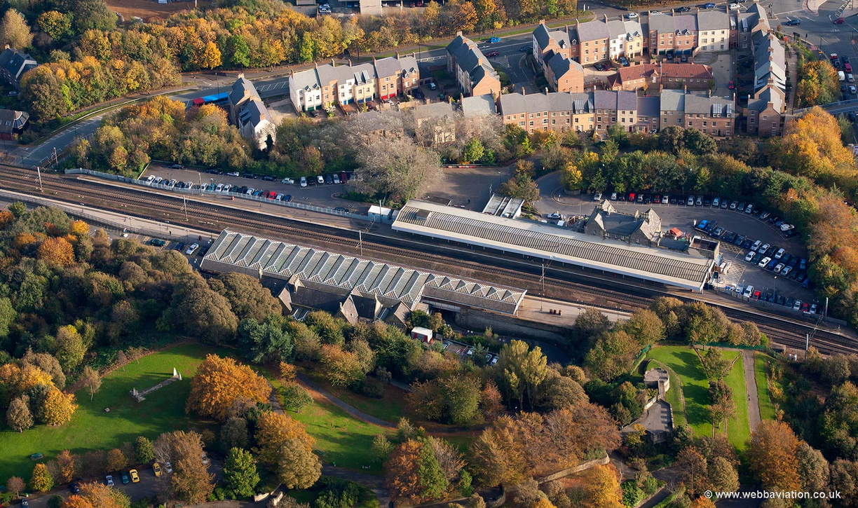 Durham railway station from the air