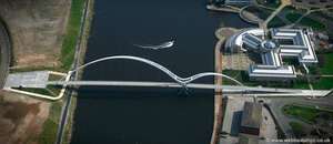Infinity Bridge aerial photograph
