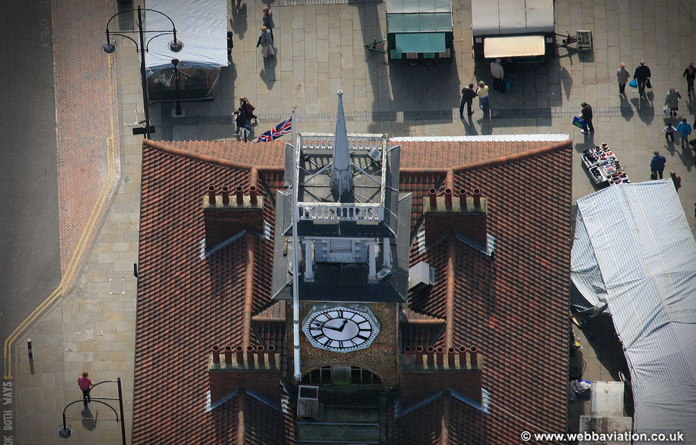 Stockton Market clock  aerial photograph