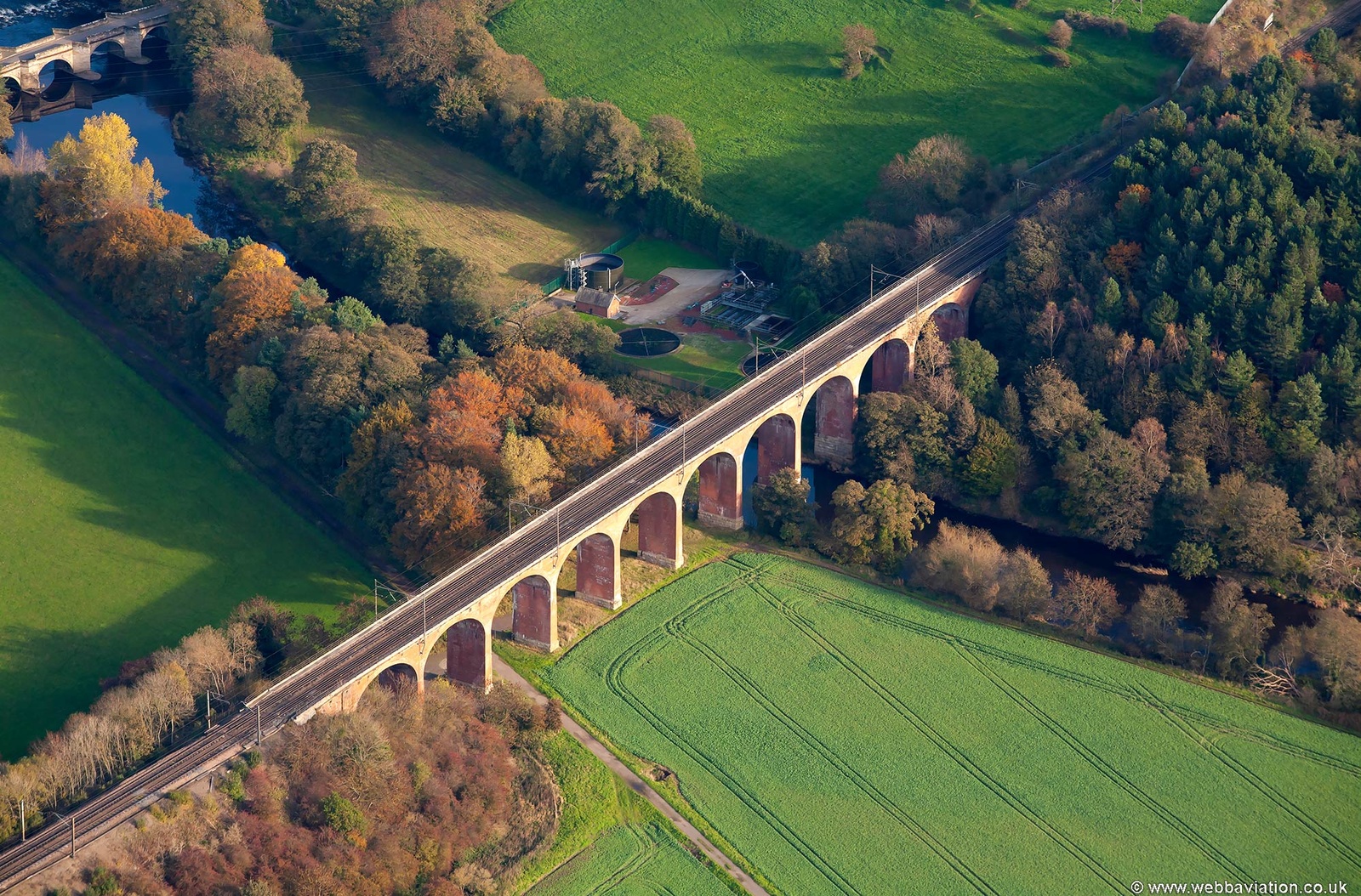 Croxdale Viaduct  from the air