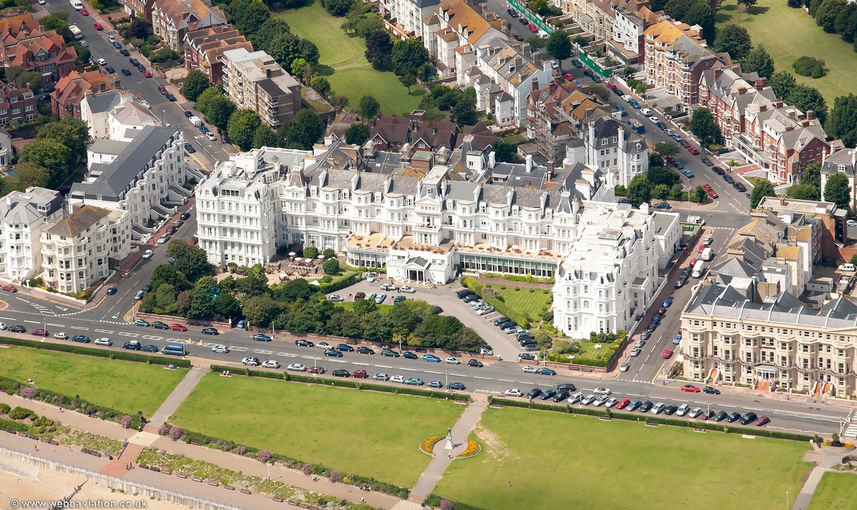 The Grand Hotel on King Edward's Parade Eastbourne from the air