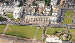  traditional seafront hotels on King Edward's Parade Eastbourne  from the air