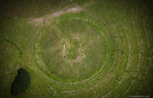 ancient Tumulus burial mound from the air