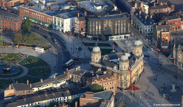 Hull Maritime Museum with the weeping window Poppies display  aerial photograph
