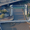 The Hull Tidal Surge Barrier  and Millenium Bridge  aerial photograph
