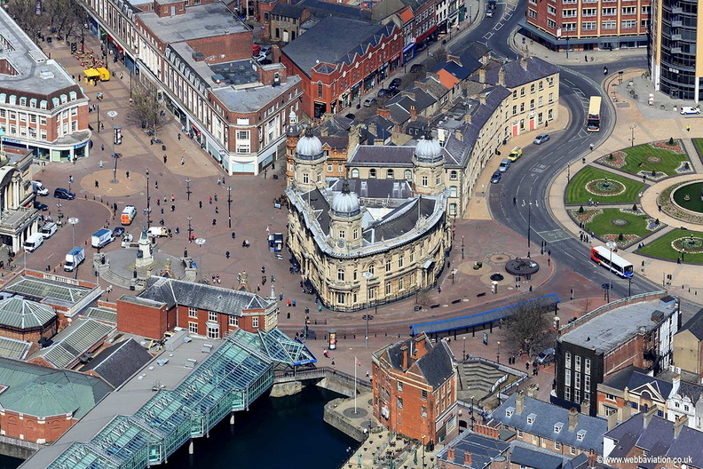  Queen Victoria Square and the Hull Maritime Museum Hul  aerial photograph