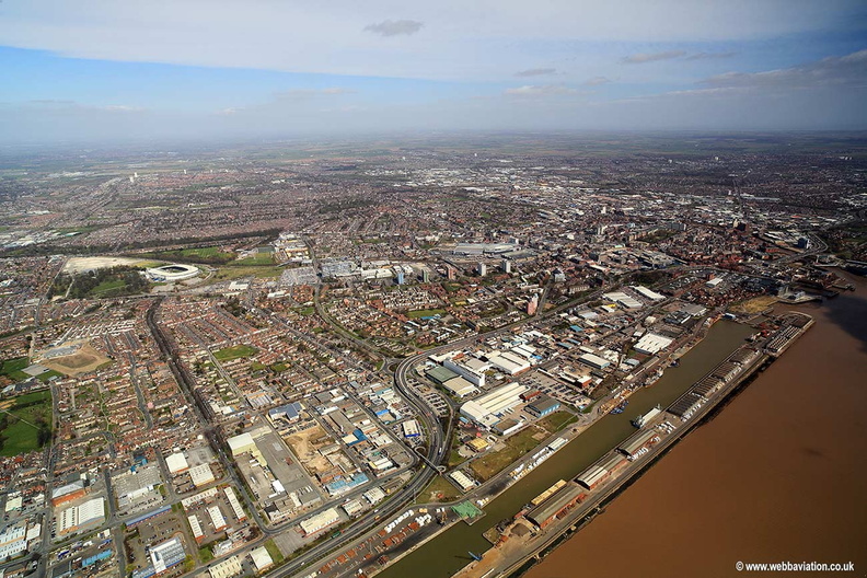   Hull Docks Kingston upon Hull Yorkshire England UK  aerial photograph