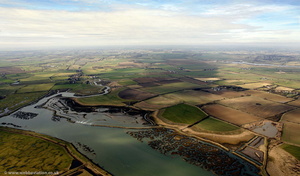 Abbotts Hall Managed Coastal Realignment Scheme from the air 