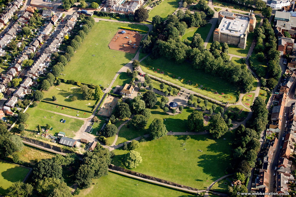 Castle Park Colchester from the air  