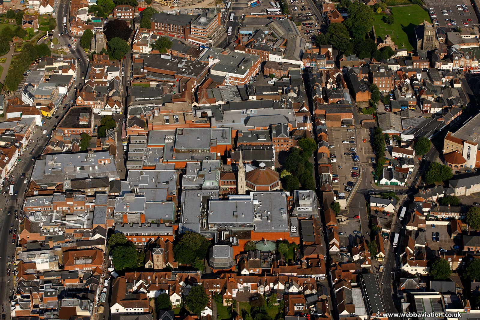 Colchester town centre from the air  