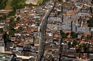 High Street Colchester town centre from the air  