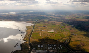 London Gateway Port before construction from the air 
