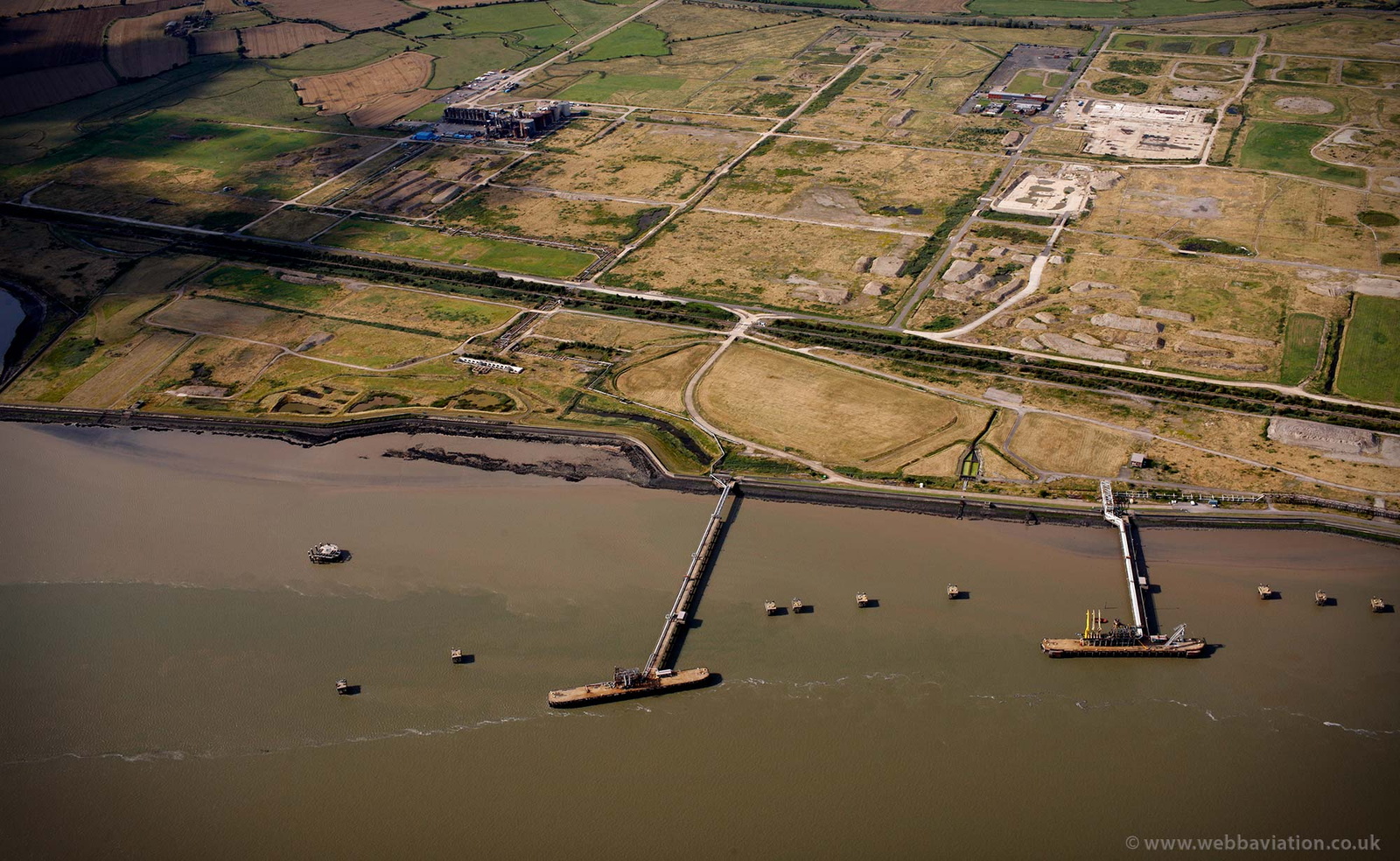 London Gateway Port before construction from the air 