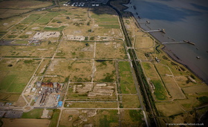 former Shell Haven refinery site from the air 