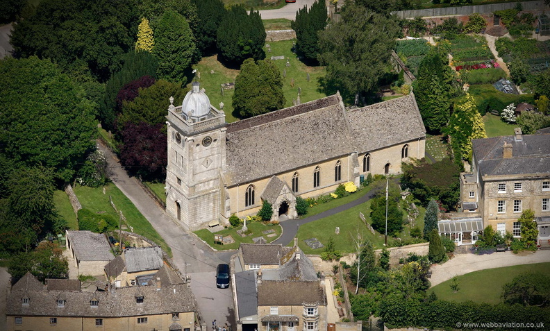 St. Lawrence's Church, Bourton-on-the-Waterr  aerial photograph