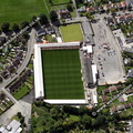 Whaddon Road,aka LCI Rail Stadium Cheltenham,  football stadium aerial photograph 