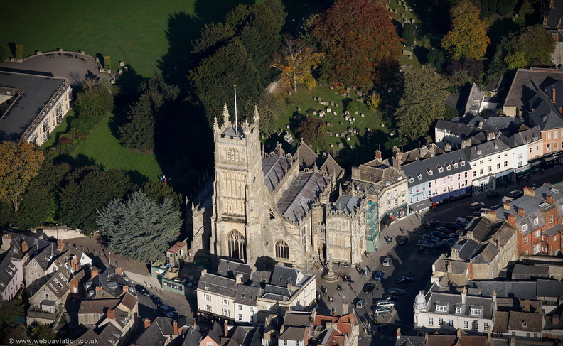 St. John the Baptist's Church Cirencester  from the air