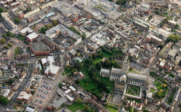 Gloucester city centre from the air