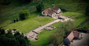 Great Witcombe Roman Villa from the air