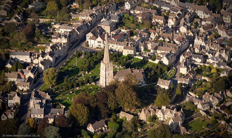 Church of St Mary Painswick aerial photograph
