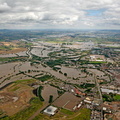 Gloucester during the great floods of 2007 from the air