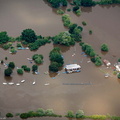Avon Sailing Club Chaceley Stock, Gloucester during the great River Severn floods of 2007 from the air