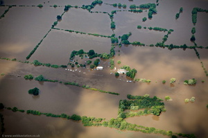 Chaceley Stock , Gloucester  gloucester during the great River Severn floods of 2007 from the air