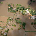 Deerhurst near Tewkesbury in Gloucestershire during the great River Severn floods of 2007 from the air