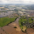 Hempsted  Gloucester during the great floods of 2007 from the air