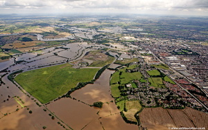 Hempsted  Gloucester during the great floods of 2007 from the air