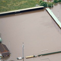 Meadow Park Stadium Gloucester during the great floods of 2007 from the air