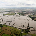 flooded  River Severn at Gloucester  from the air