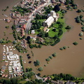 Tewkesbury during the great floods of 2007 from the air