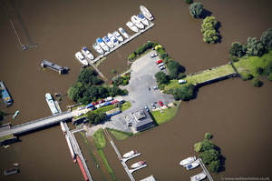 Tewkesbury  Quay Tewkesbury  during the great floods of 2007 from the air