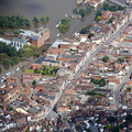 High Street  Tewkesbury  during the great floods of 2007 from the air