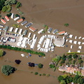 Mill Avon Holiday Park Tewkesbury during the great floods of 2007 from the air