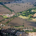 Mythe Water Treatment Works  Tewkesbury  during the great floods of 2007 from the air