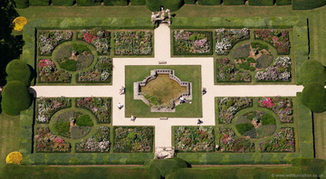 Formal garden aerial photograph
