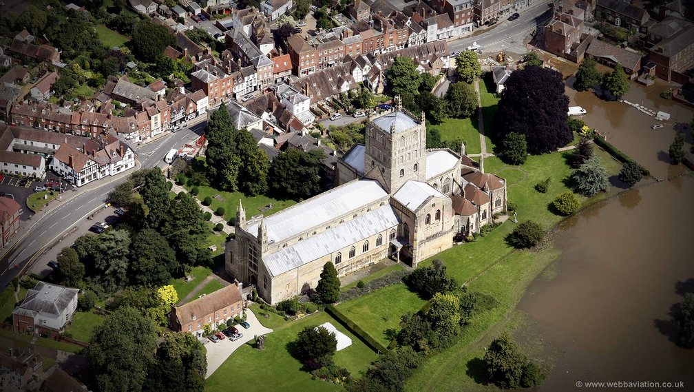 Tewkesbury Abbey aerial photograph