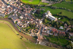 the River Avon at Tewkesbury  aerial photo