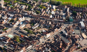 Tewkesbury  Gloucestershire  England UK aerial photograph