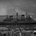 HMS  Ark Royal Portsmouth  Hampshire  England UK aerial photograph