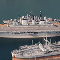 HMS illustrious  Portsmouth  Hampshire  England UK aerial photograph