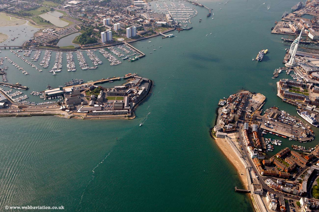 Portsmouth  Hampshire  England UK aerial photograph