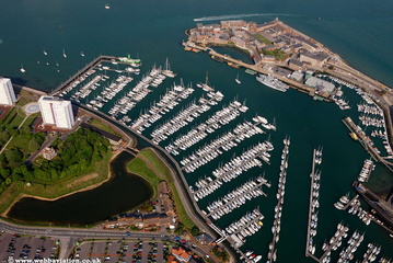 Portsmouth  Hampshire  England UK aerial photograph